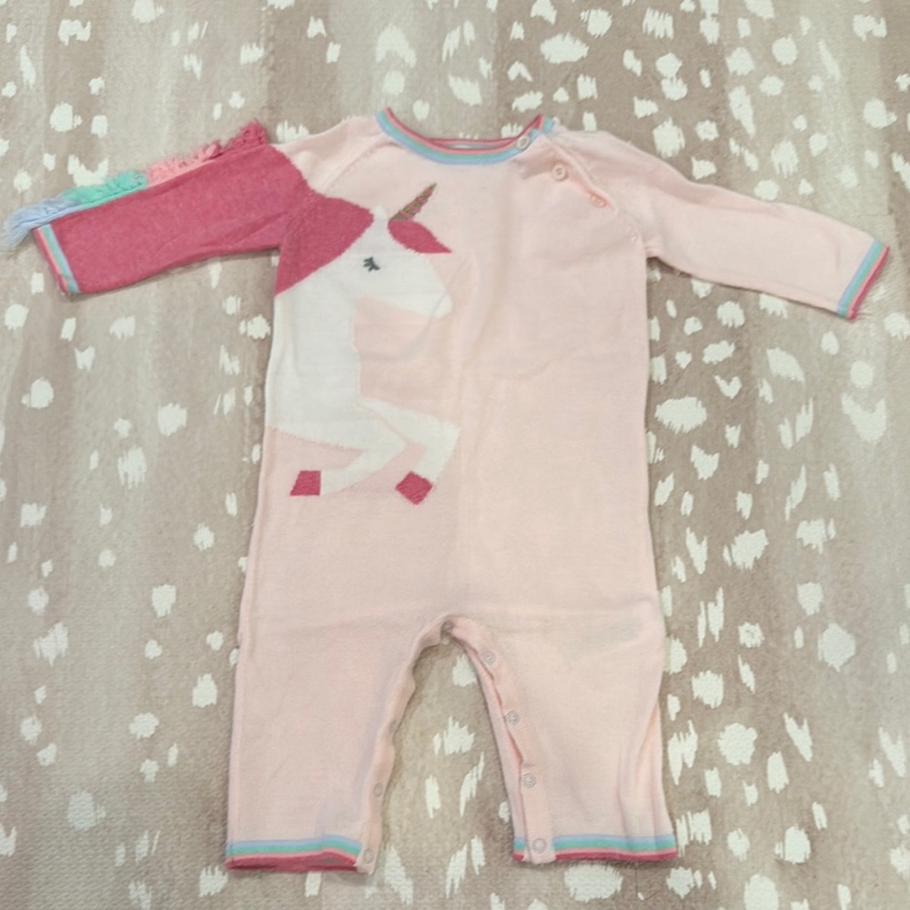 Angel Dear Cosmic Wonder Knits Unicorn Coverall in 6-12 months for Baby Girls